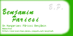 benjamin paricsi business card
