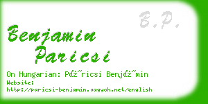 benjamin paricsi business card